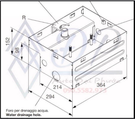 kích thước hộp chân đế motor beninca