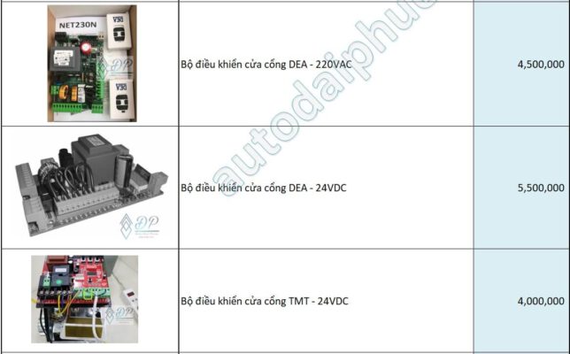 giá mạch điều khiển motor cổng 2