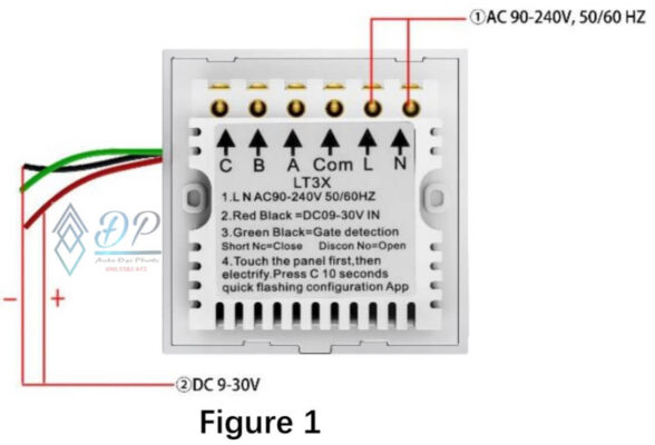 sơ đồ đấu dây bộ điều khiển cổng qua điện thoại LT3X 1