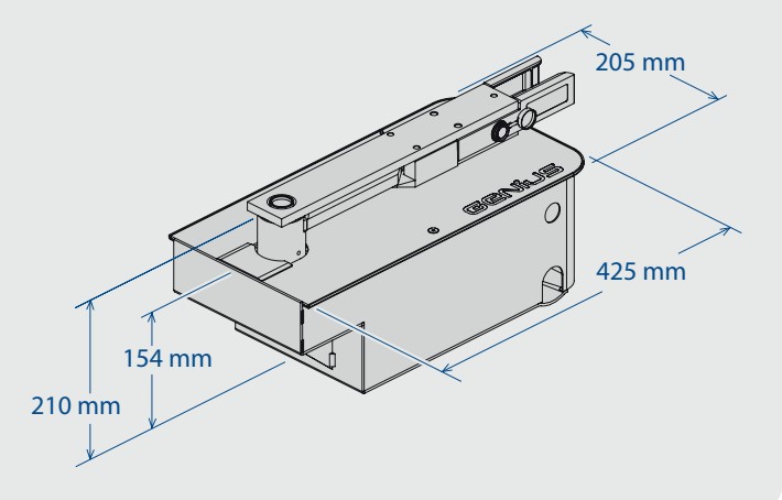 kích thước motor cổng âm sàn Genius Diablo