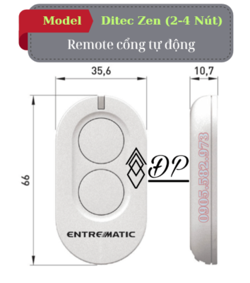 remote cổng tự động Ditec Zen