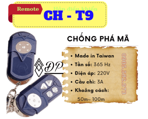 remote cửa cuốn CH- T9