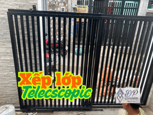 Bộ cơ cấu cổng lùa xếp telescopic