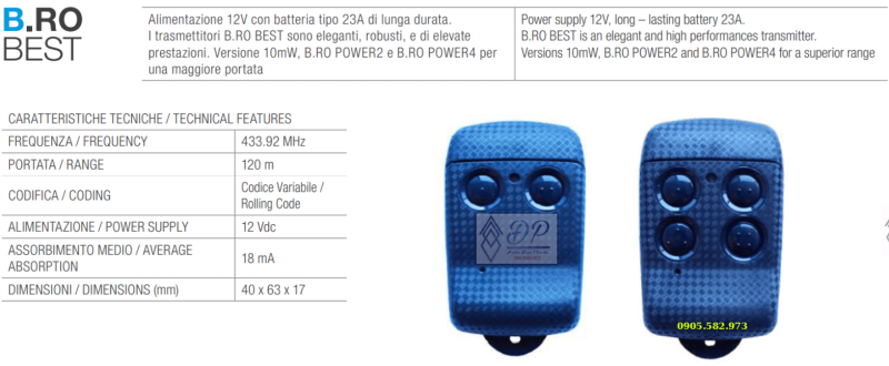 Remote cổng B.RO BEST