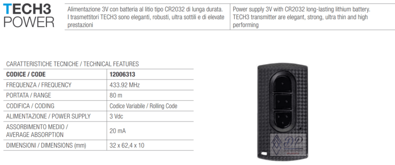 Remote cổng allmatic TECH3