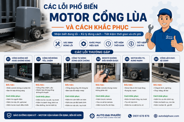 Lỗi phổ biến motor cổng lùa và cách khắc phục